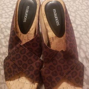 Leopard wedges size 9